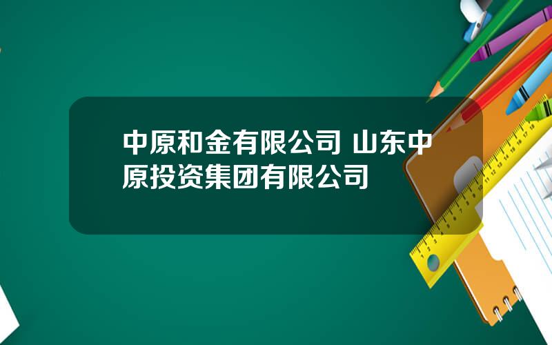 中原和金有限公司 山东中原投资集团有限公司